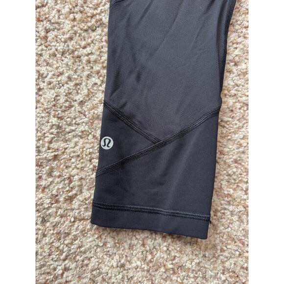 LULULEMON Athletica Wunder Train Cropped Tights/leggings w/ Pockets, Black; 6 - Picture 5 of 8